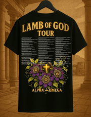 Jesus Christ L.O.G Tour Shirt – Bold Alpha & Omega Gospel Graphic Tee
